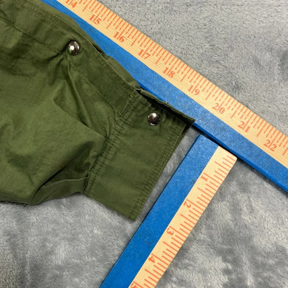 Pierre D'Alby Utility Jacket Womens M Green Good Vintage Oversized Cargo Snap